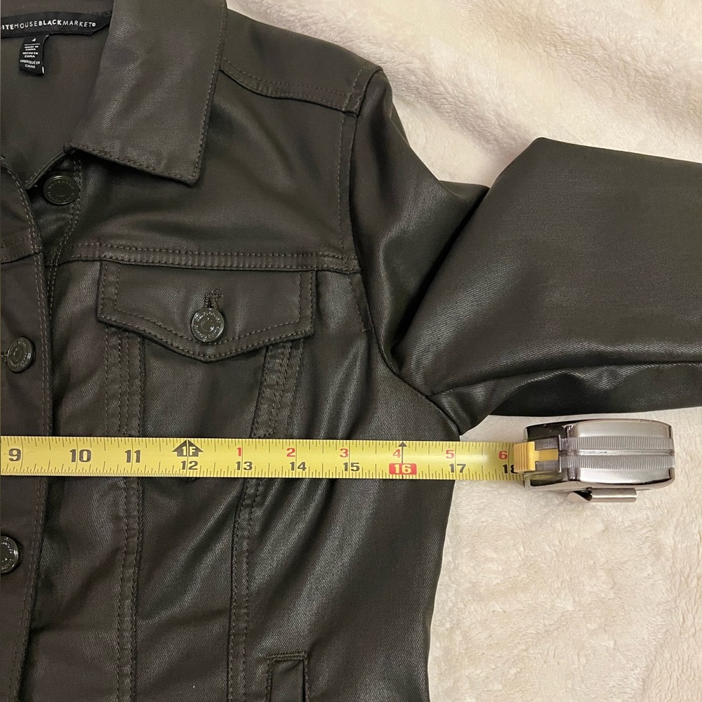 White House Black Market Olive Green Jean Jacket - Picture 9 of 9